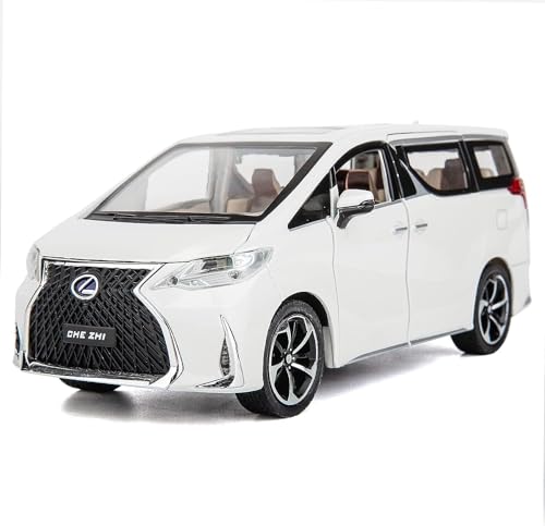 Image of Invite Enterprise Exclusive Alloy Metal Pull Back Die-Cast Car 1:24 Lexus Lm300 Diecast Metal Pullback Toy Car With Openable Doors, Light Music Boys Gifts Toys For Kids(1:24 Lexus Lm300 - White)