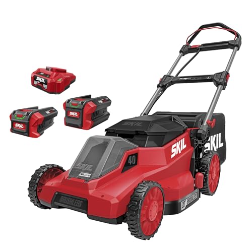 Image of SKIL PWR CORE 40 Brushless 40V 20-Inch Push Mower Kit with Smart Caddy, Includes 6.0Ah & 4.0Ah Batteries and 150W Charger - PM2010C-24