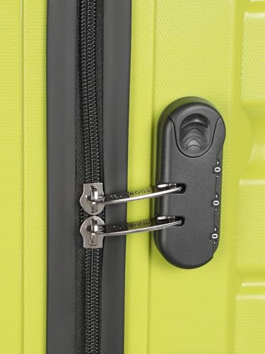Image of Teakwood Unisex Trolley Bag for Travel, Hard Cabin Trolley Suitcase Bag, Numver Lock System 360 Degree 8 Rotating Wheels | Set of 3 (55, 65, 76 CM, Lime Green)