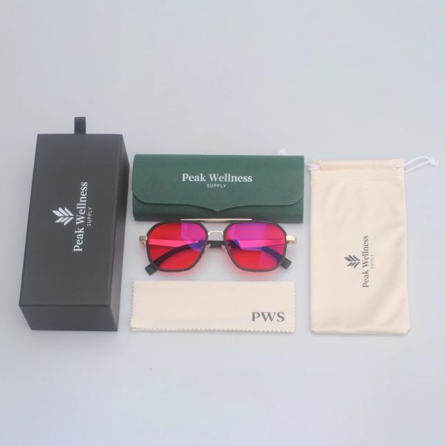 Blue Light Blocking Glasses, Metal Frame red