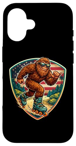 Sasquatch Rollerblading�r�b�O�t�b�g�V���J���[���[�u���[�h�A�����J�� �X�}�z�P�[�X iPhone 16 �p