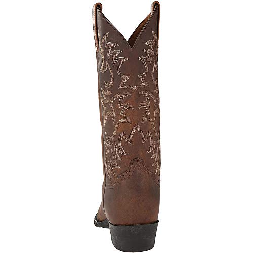 Western Boots for Men Durable Chunky Heel Pull On Mid Calf Embroidered Cowboy Work Boots3