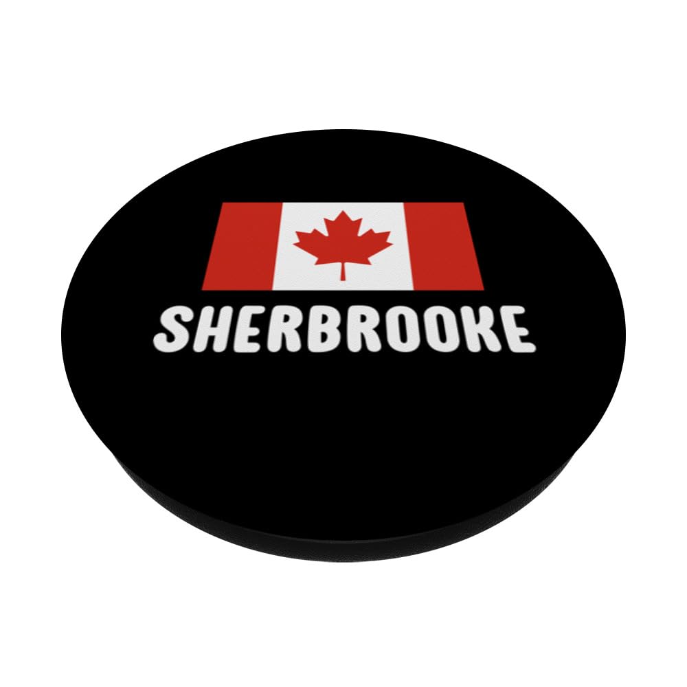 Sherbrooke Canada Flag Men Women Kids Canadian PopSockets Swappable PopGrip, Black - Image 2