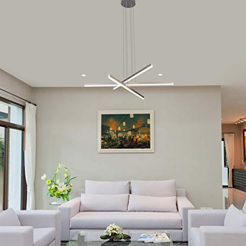 Vonn Sirius Vmp25030Al 40" Pendant Lighting Fixture In Silver Integrated Led, 39.25" L X 39.25" W X 118" (23.75") H Each Plank 39.25" L X 1.25" H, #TOP4