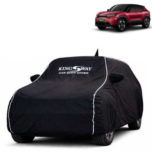 Image of KINGSWAY Super Waterproof Car Cover Only with Urban Cruiser Ebella (Year 2026 Onwards) | Mirror and Antenna Pockets | All Weather Car Body Cover with Silver Piping | Black