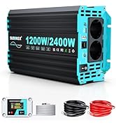 Inverter di Potenza A Onda Sinusoidale Pura 1000 Watt Convertitore da 12V/24V CC A 110V/220V Ca con Display LCD Doppie Prese Ca,Inverter per Auto con Una Porta USB E Telecomando,500W
