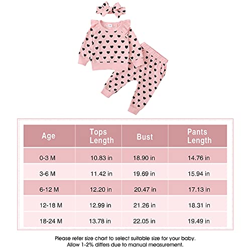 Renotemy Infant Newborn Girl Clothes Baby Girl Stuff Newborn Girl Outfits Sweatshirts Heart Pants Baby Girl Clothes 0-3 Months #TOP6