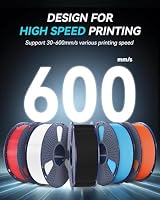 SUNLU Bundle PETG Schnell 3D Filament, Filament für 3D Drucker mit hoher Geschwindigkeit 30-600mm/s, 1.75mm±0,02 mm, 0.25kg/Spule, Gesamt 2kg, Schwarz+Weiß+Grau+Rot+Blau+Grün+Gelb+Orange – Ansicht 2