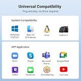 UGREEN 4K/30fps Webcam for PC, Full HD Webcam for Laptop, Clear Stereo Audio Microphone, Auto Light Correction, 70° View Web Cam USB Camera for Live Streaming, Video Calling, Conferences - 6