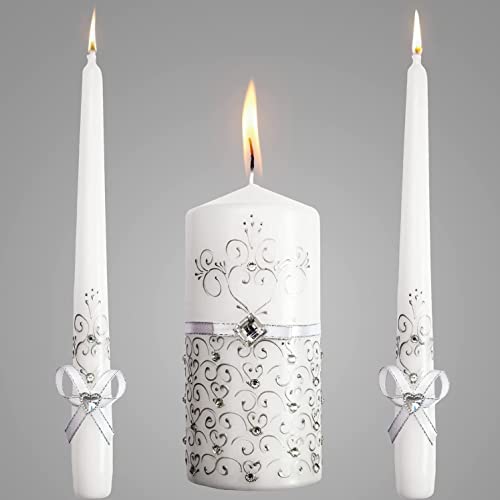 Unity Candles for Ceremony - 3 Pcs 6" Pillar &