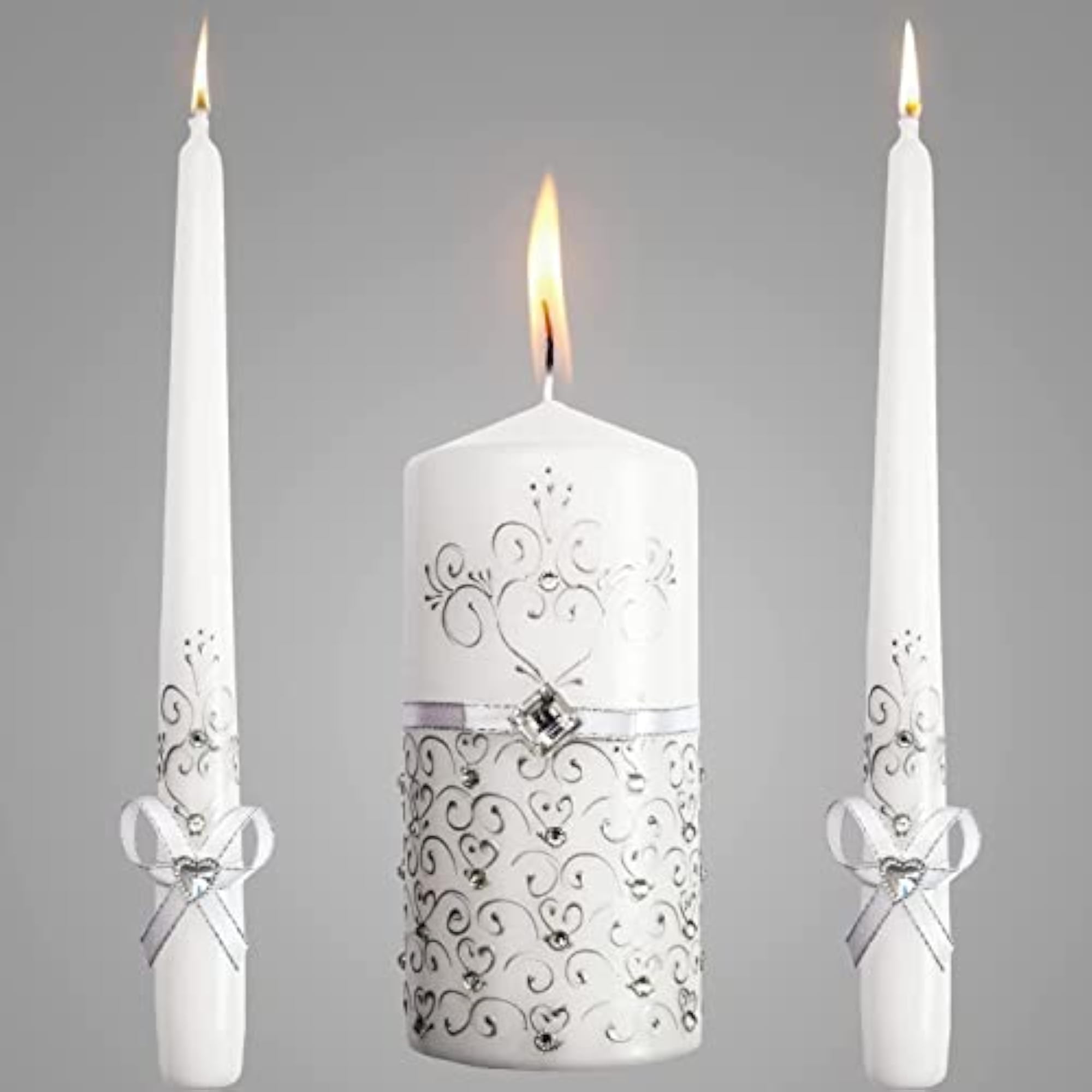 Unity Candles for Wedding Ceremony Set - 3 Pcs