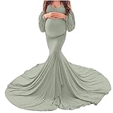 Femme Nuisette Sexy Longue Col V Grande Taille Robe De Nuit à Manches Longues Blanche Dentelle Transparent Robe Maternité String Elégante Enceintes Maternité Photographie Robe,Grossesse Bandeau Robe pour Maternité Photo Shoot Plage Wedding Cocktails Soirée Tunique Robe de grossesse élégante à manches longues et col en V pour femme enceinte