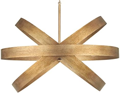 Capital Lighting 439061ML Jude Modern Geometric Bold Cross Frame Metal Pendant, 6-Light 360 Total Watts, 16" H x 32" W, Mystic Luster