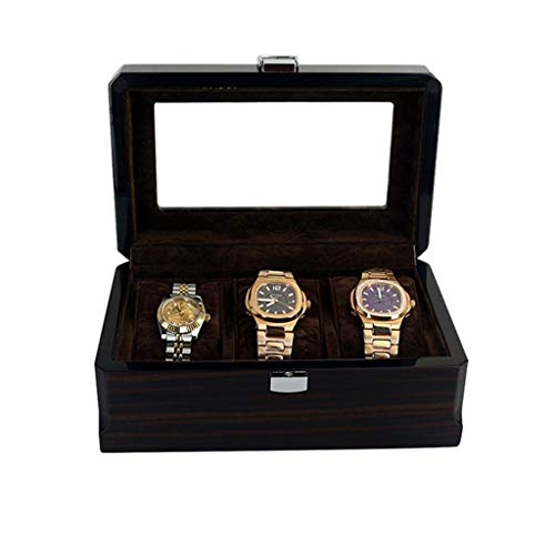 Caja de reloj de madera de 3 ranuras Caja de reloj Caja de visualización de reloj Caja de reloj Pulsera Cajas de reloj Caja de almacenamiento de reloj de madera Cover
