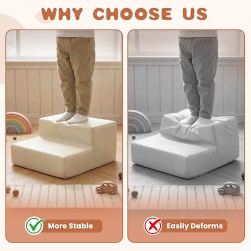 Image of Sumbababy Climbing Foam Blocks for Toddlers: Waterproof Pu Leather Soft Climber - 4 Pcs Toddler Indoor Climbing Toys - Kids Outdoor Playground Playset Best Gift Preschool Daycare Supplies(Green /Brown)