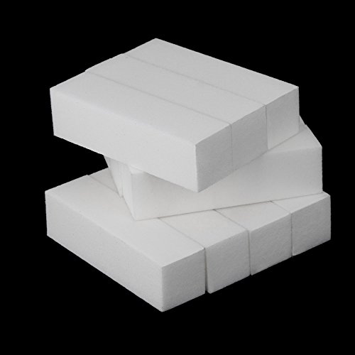 Anself 10pcs Bianco Buffer Blocco Acrilico Nail