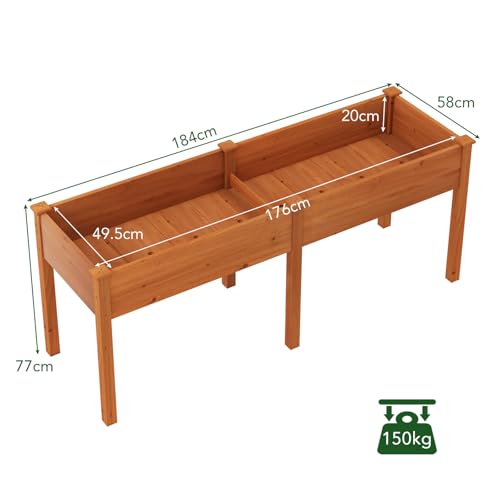 Potager urbain en bois HOMASIS avec 8 trous de drainage - 8