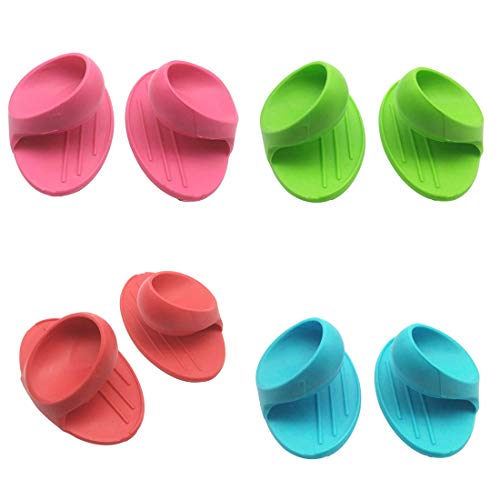 GARASANI Silikon-Topflappen, hitzebeständig, für Mikrowelle, Ofenhandschuhe, Küchenutensilien, praktisch, isoliert, Fingerhandschuh, Grillen, Kochen, Backen, 2er-Set (zufällige Farbe) Cover