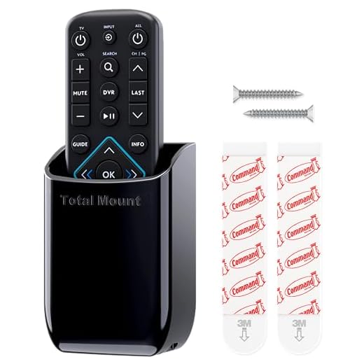 TotalMount Hole-Free Remote Holder – Eliminates Need to Drill Holes in Your Wall (Black, Quantity 1)