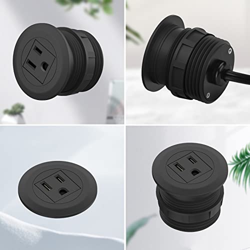 Kungfuking Mini Desktop Power Hub con 1 toma US y cable de extensión de 2 metros miniatura 3