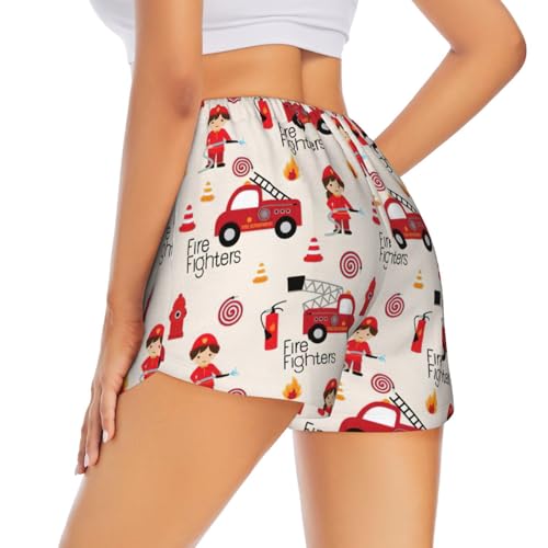 Short double couche blanc à motif imprimé pompiers taille X-Large - 3