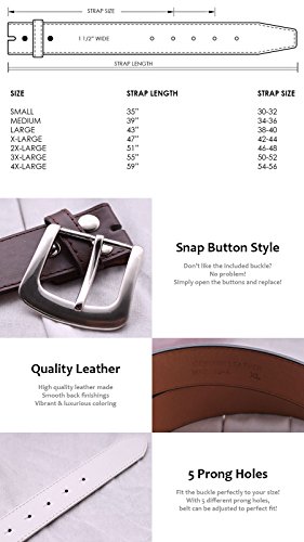 EURO Womens Thick Wide Stitched Leather Belt - MAP019A - Black L4