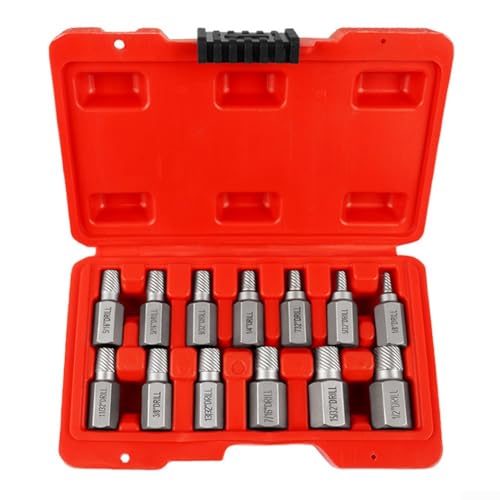 Avanzado juego de 13 piezas de herramientas extractoras de tornillos perfectamente diseñado para quitar pernos, tuercas y tornillos pelados con eficiencia en mente