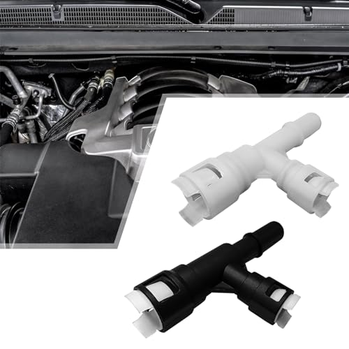 Hirificing 2PCS Car Heater Core Hose Fitting Connector #15055343 15055342 800-413 800-413CD, Heater Coolant Hose Junction Pipe Joint Compatible with Select Cadillac Chevrolet GMC(Black & White)