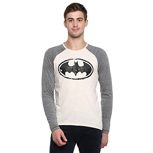 Image of Free Authority Batman Printed Regular Fit Grey Cotton Men's T-Shirt