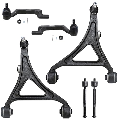Image of Detroit Axle - 6pc Front End Control Arms Kit for 12-14 Chrysler 300, 12-23 Dodge Charger, 2 Lower Control Arms with Ball Joint 4 Tie Rod Ends 2012 2013 2014 Replacement