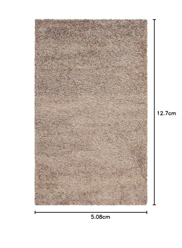 Image of Handmade 2 Inch Pile Height Super Soft Touch Export Quality Plain Shag Rectangular Carpets For Home Size 2X5 Feet Color Beige