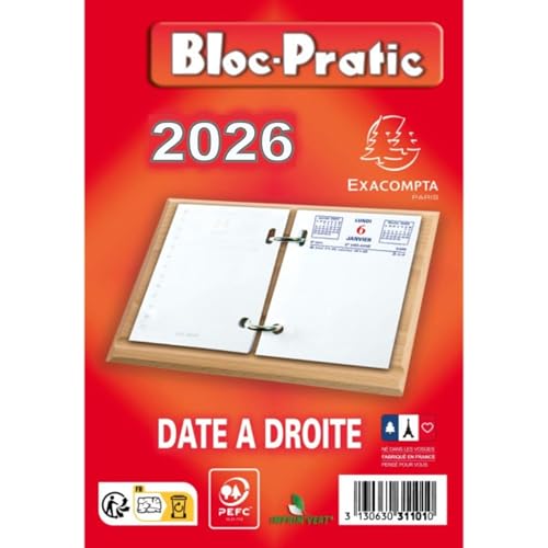 Rechargement Bloc de Bureau Date 365 Pages en BLoc pour l'année en Cours 2026 en Papier Blanc de Qualité pour la Prise de Note en Toute Tranquillité che Vous ou au...