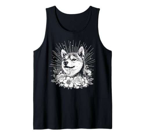Estilo retro del tatuaje Shiba Inu Dog Lover Camiseta sin Mangas