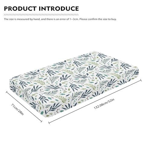 Image of Tropical Leaves Baby Crib Sheets for Boys Girls Leaf Fitted Crib Sheet for Standard Crib and Toddler Mattress Blue Green Baby Mattress Sheets Toddler Bed Sheet 52x28x8 in