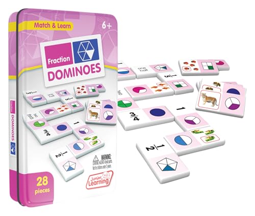 Junior Learning Fraction Dominoes 7.8 in x 4.7 in x 1.5 in