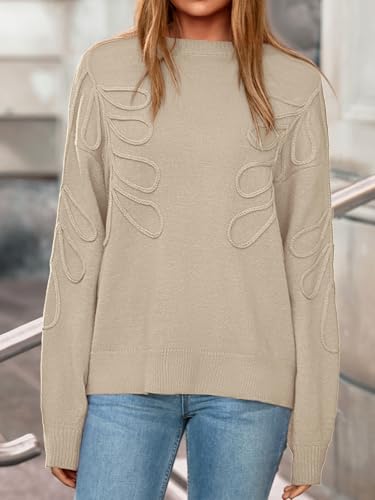 PRETTYGARDEN Womens Oversized Sweater 2025 Crewneck Long Sleeve Ribbed Knit Pullover Sweaters Tops Fall Fashion Outfits4