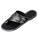 Sandalias de punta abierta,Sandalias planas de piel | Zapatillas de sandalias de cuero con correa de hebilla ligera,Cuñas para caminar con soporte del arco para vacaciones, salidas a la playa, l,