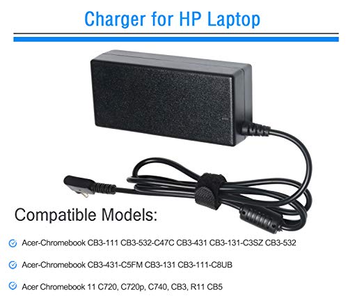 19V 3.42A Ac Power Adapter Charger For Acer-Chromebook 15 14 13 11 R11 Cb3 Series Cb3-111 Cb3-532-C47C Cb3-431 Cb3-431-C5Fm Cb3-131 Cb3-111-C8Ub Cb3-131-C3Sz Cb3-532 Ao1-131, Ao1-431 Laptop Power Sup #TOP3