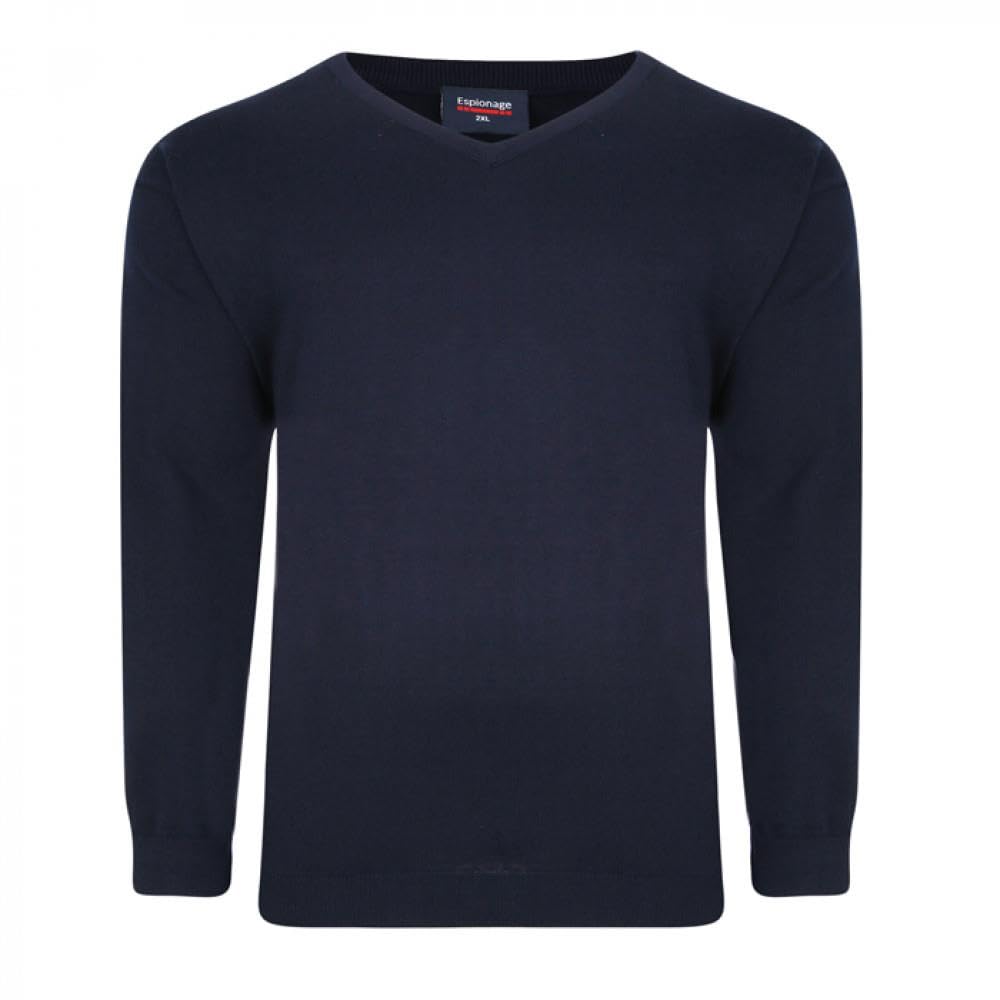Espionage Men's Navy V Neck Pullover For In 5XL