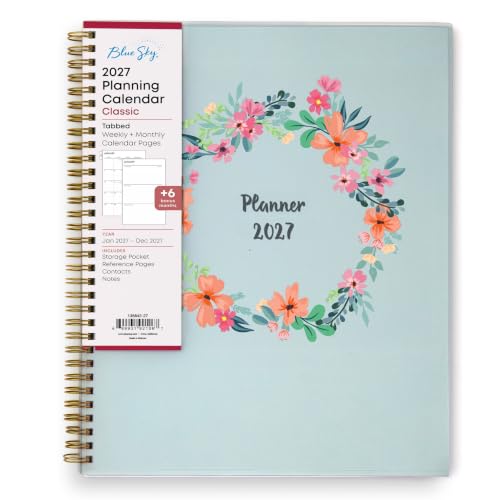 Blue Sky 2027 Weekly & Monthly Planner Calendar, 8.5"x11", Laurel