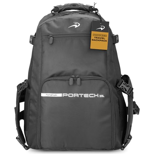 FlyingEagle Portech Mochila para Patins Inline, Bolsa para Patins com Alças Duplas, Design Acolchoado Confortável, Compartimentos Inteligentes, Bolsa para Patinação Resistente, Black & White, Large