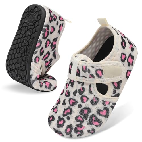 Image of LeIsfIt Kids Water Shoes Girls Boys Quick Dry Aqua Socks Breathable Swim Shoes Non-Slip Barefoot Socks for Beach Surf
