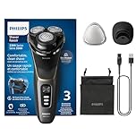 Philips Electric Shaver 3000 Series - Wet & Dry Electric Shaver for Men with SkinProtect Technology in Deep Black, Pop-up Beard Trimmer, Charging Stand, Travel Pouch (Model S3342/13)