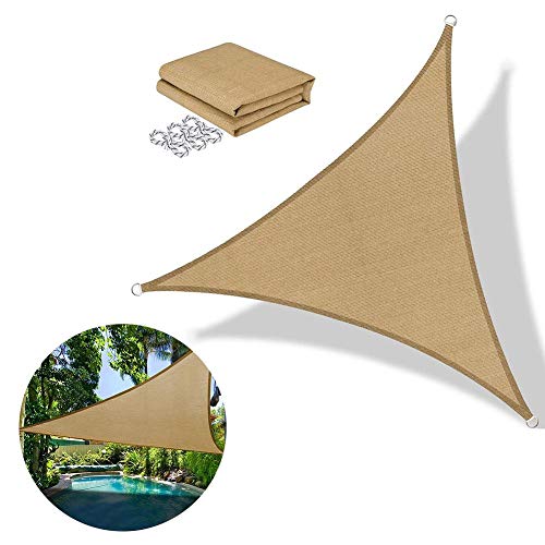 Vela De Sombra Triangulares（2m） Toldo De Piscina Protección Rayos UV Impermeable para Patio Al Aire Libre, Jardín, Piscina