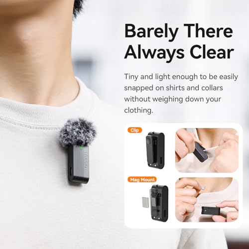 Image of ULANZI A100 Lavalier Microphone for iPhone Android Camera, USB C Microphone, 13.5H Battery Life, Microphone Mobile Phone for Video Recording, Live Streaming, YouTube, TikTok, Vlog, Interview