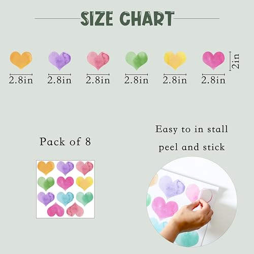 Vinilo Decorativo Corazón Arcoíris para Pared miniatura 2