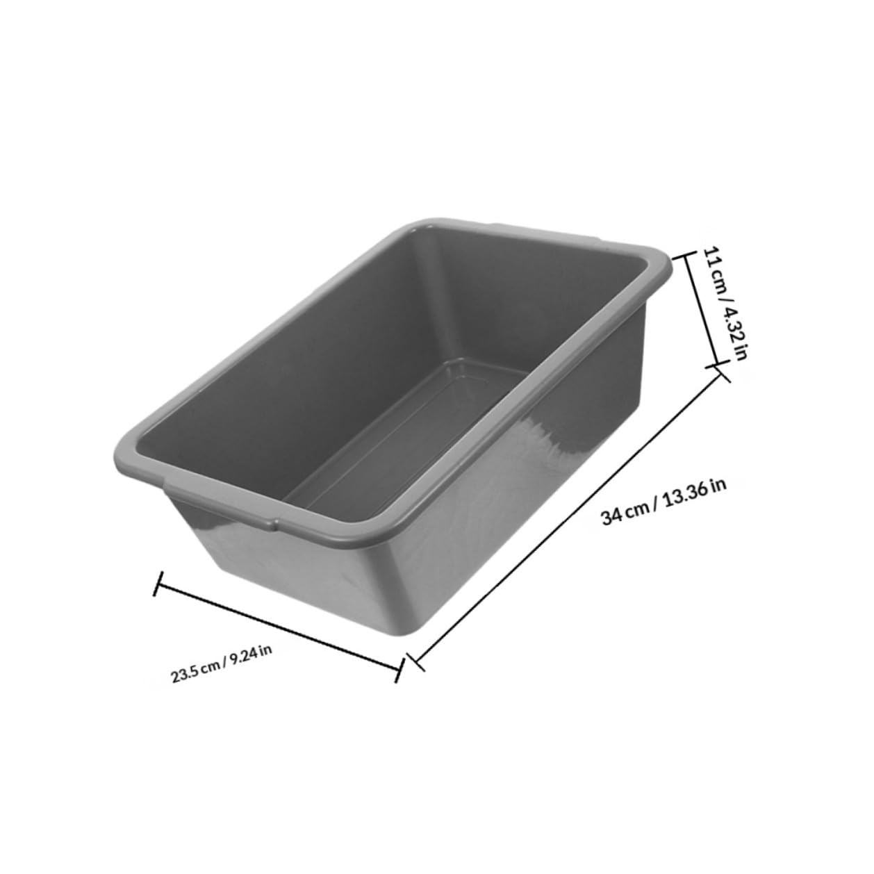 VICASKY Contenitore Rettangolare in Plastica Pp 34x23,8x10,9 Cm Set da 3 Vasche per Lavaggio Stoviglie e Conservazione Alimenti, Uso Professionale in Ristoranti, Mense e Autobus
