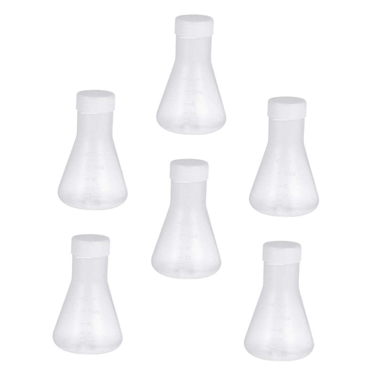 KICHOUSE 6 Pcs Plastic Erlenmeyer Flask Vacuum Flask Wide Mouth Erlenmeyer Flask Laboratory Flask Transparent Flask Chemical Flask Experiment Flask Distilling Flask Boiling Flask Lab Flask