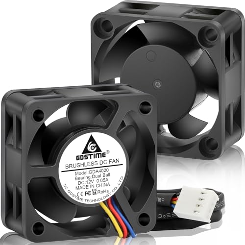 GDSTIME 2Pcs 4020 4Pin 12V PWM Dual Ball Bearing...
