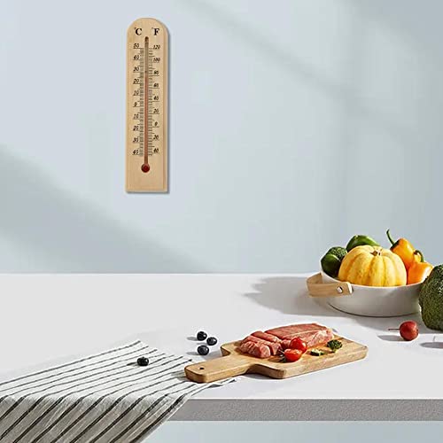 1/10/20Pcs X Wooden Thermometer, Outdoor Thermometer, Garden Thermometer, Analogue Made Of Wood For Indoor And Outdoor Use, Analogue Thermometer, Brown Room Thermometer #TOP7